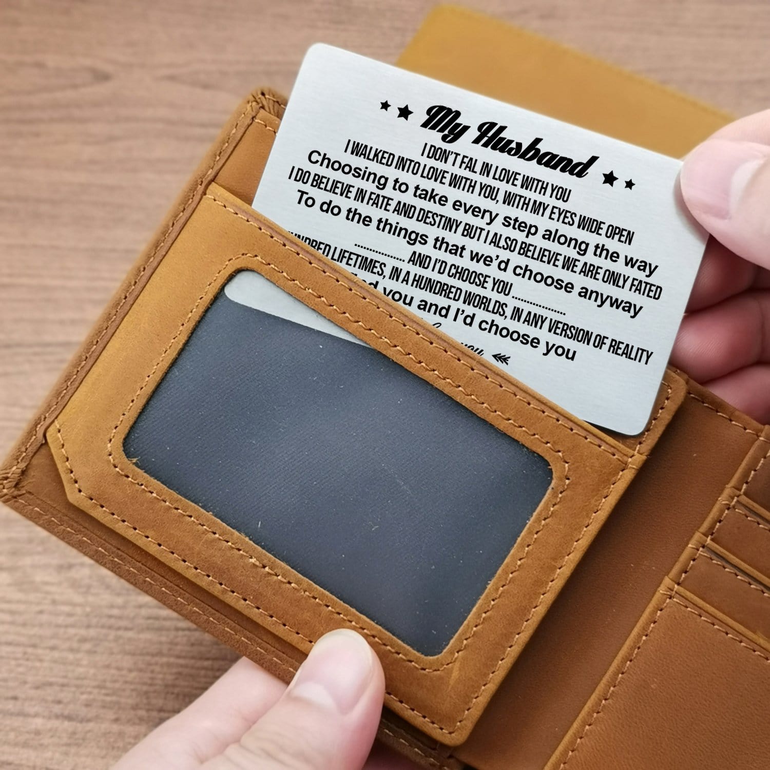 Wallets To My Husband - I Choose You Bifold Leather Wallet Gift Card GiveMe-Gifts