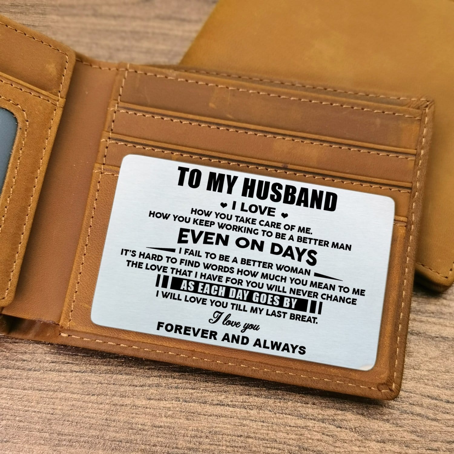 Wallets To My Husband - I Love You Always Bifold Leather Wallet Gift Card GiveMe-Gifts