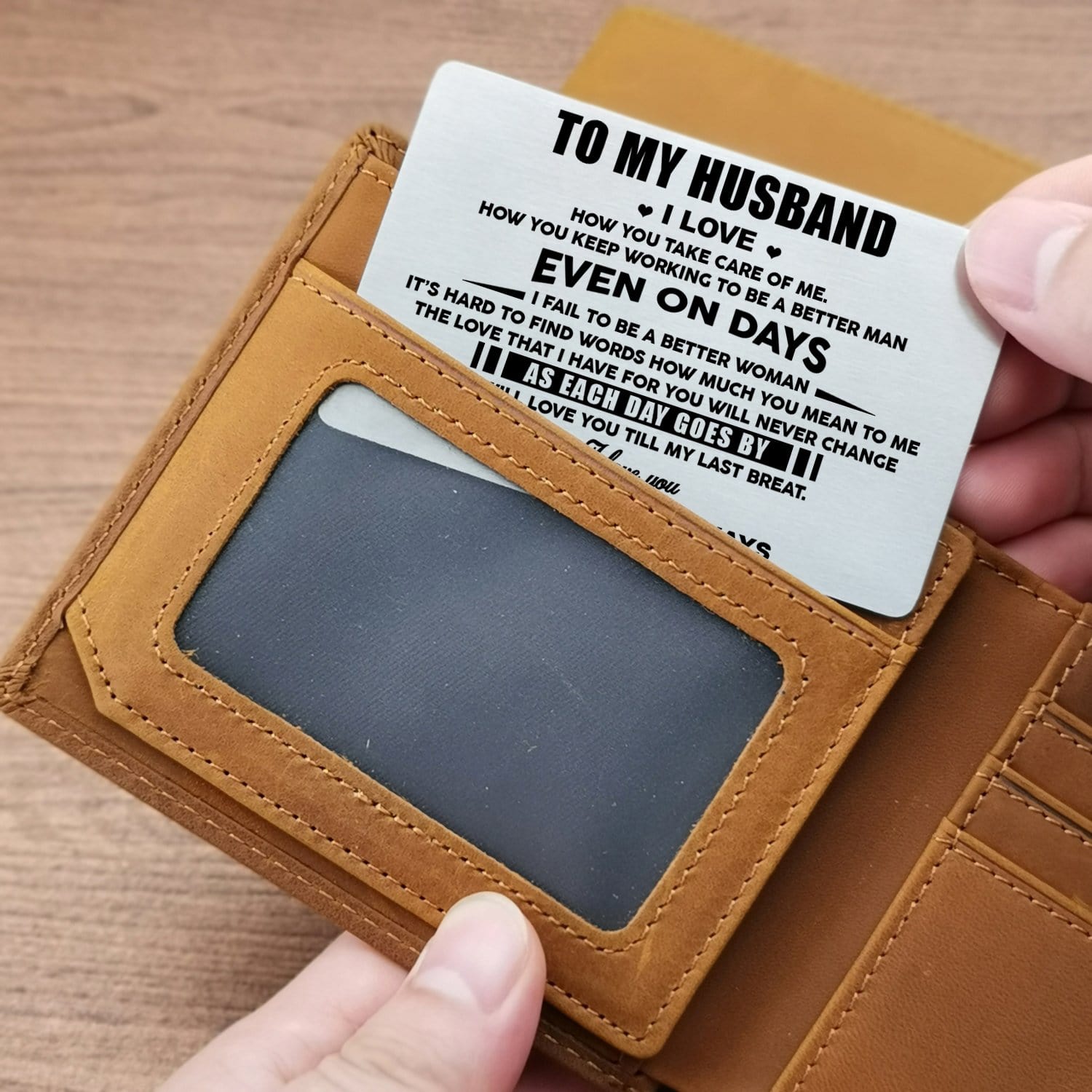 Wallets To My Husband - I Love You Always Bifold Leather Wallet Gift Card GiveMe-Gifts