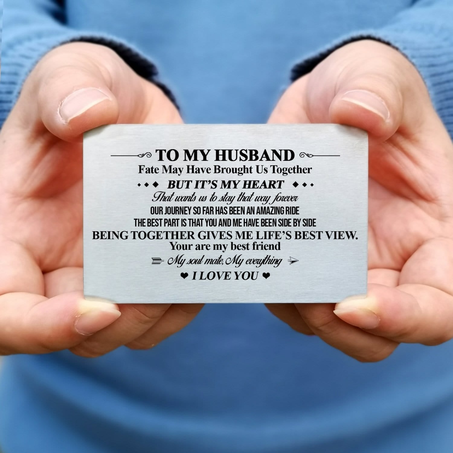 Wallets To My Husband - I Love You Bifold Leather Wallet Gift Card GiveMe-Gifts