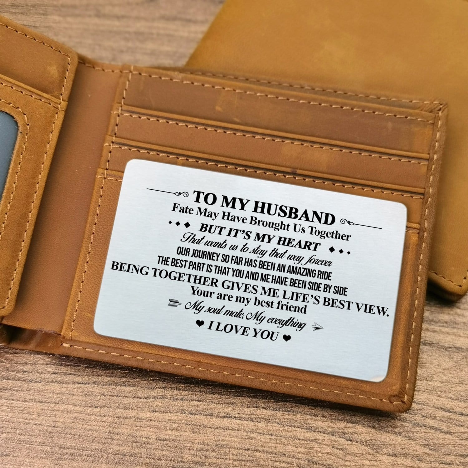 Wallets For Husband To My Husband - I Love You Bifold Leather Wallet Gift Card GiveMe-Gifts