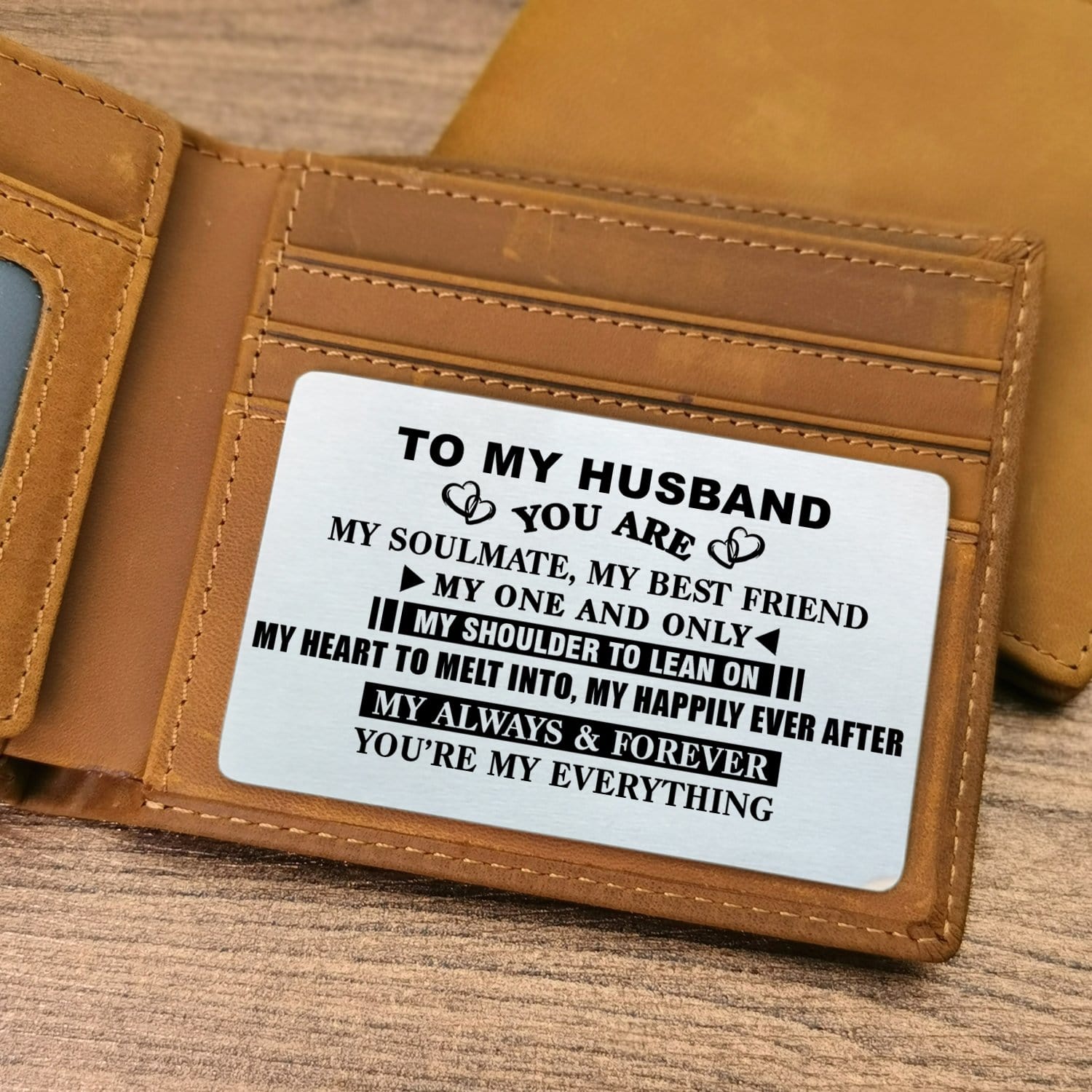 Wallets For Husband To My Husband - You Are My Soulmate Bifold Leather Wallet Gift Card GiveMe-Gifts