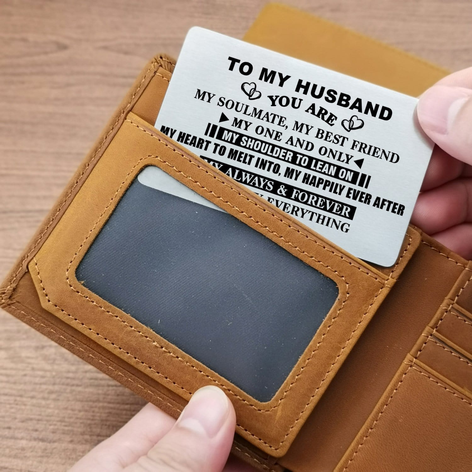Wallets For Husband To My Husband - You Are My Soulmate Bifold Leather Wallet Gift Card GiveMe-Gifts