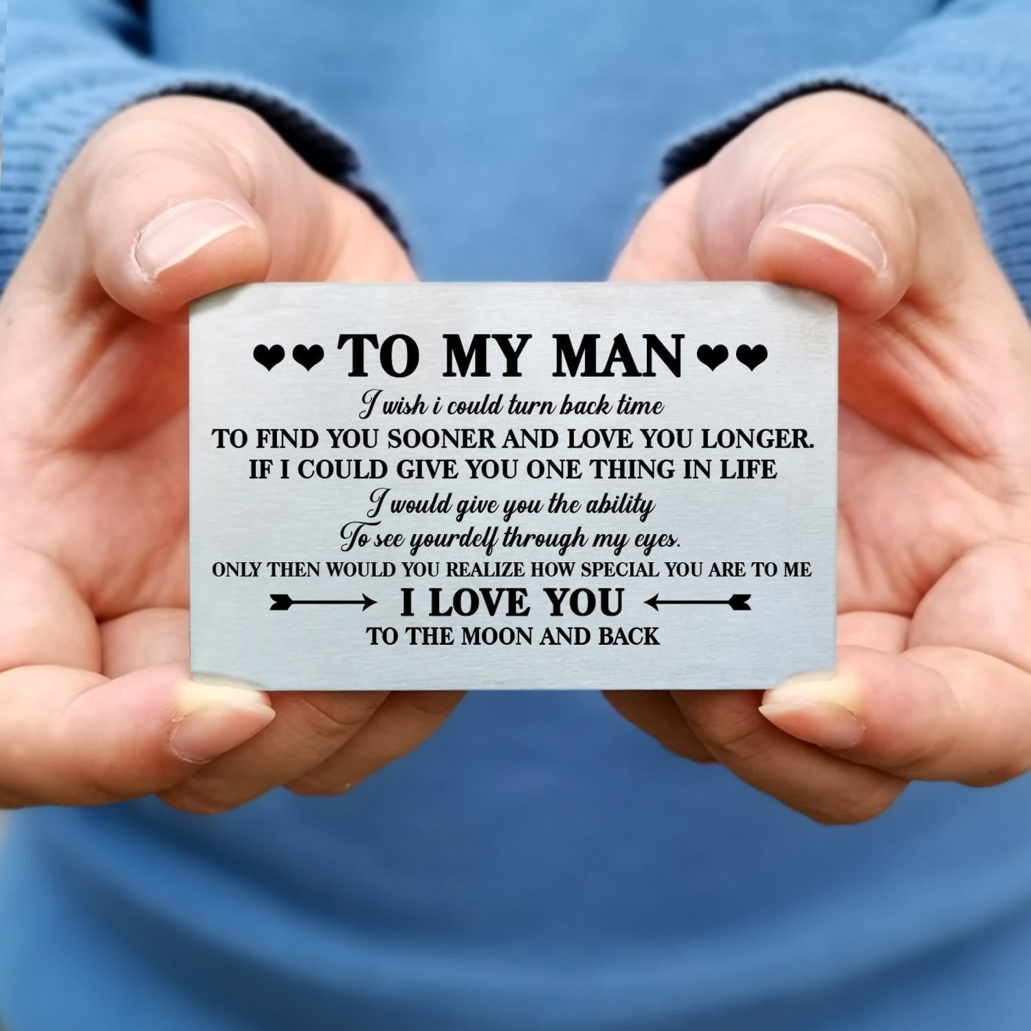 Wallets To My Man - I Love You To The Moon And Back Bifold Leather Wallet Gift Card GiveMe-Gifts