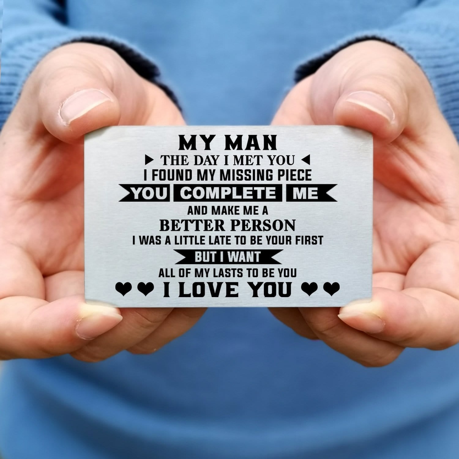 Wallets To My Man - You Complete Me Bifold Leather Wallet Gift Card GiveMe-Gifts