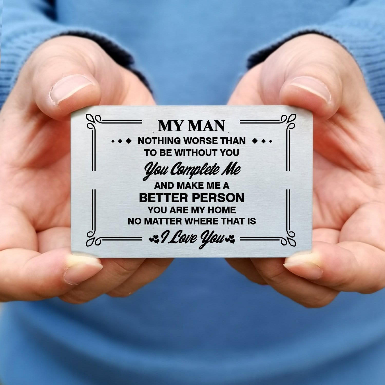 Wallets To My Man - You Make Me A Better Person Bifold Leather Wallet Gift Card GiveMe-Gifts