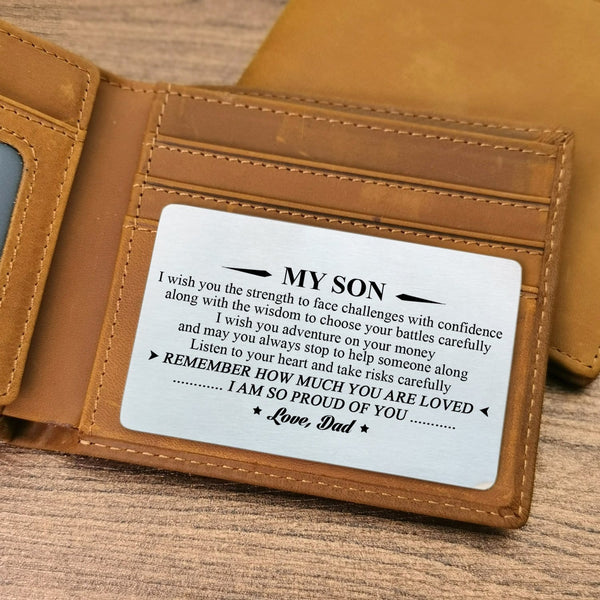 Wallets Dad To Son - I Am So Proud Of You Bifold Leather Wallet Gift Card GiveMe-Gifts