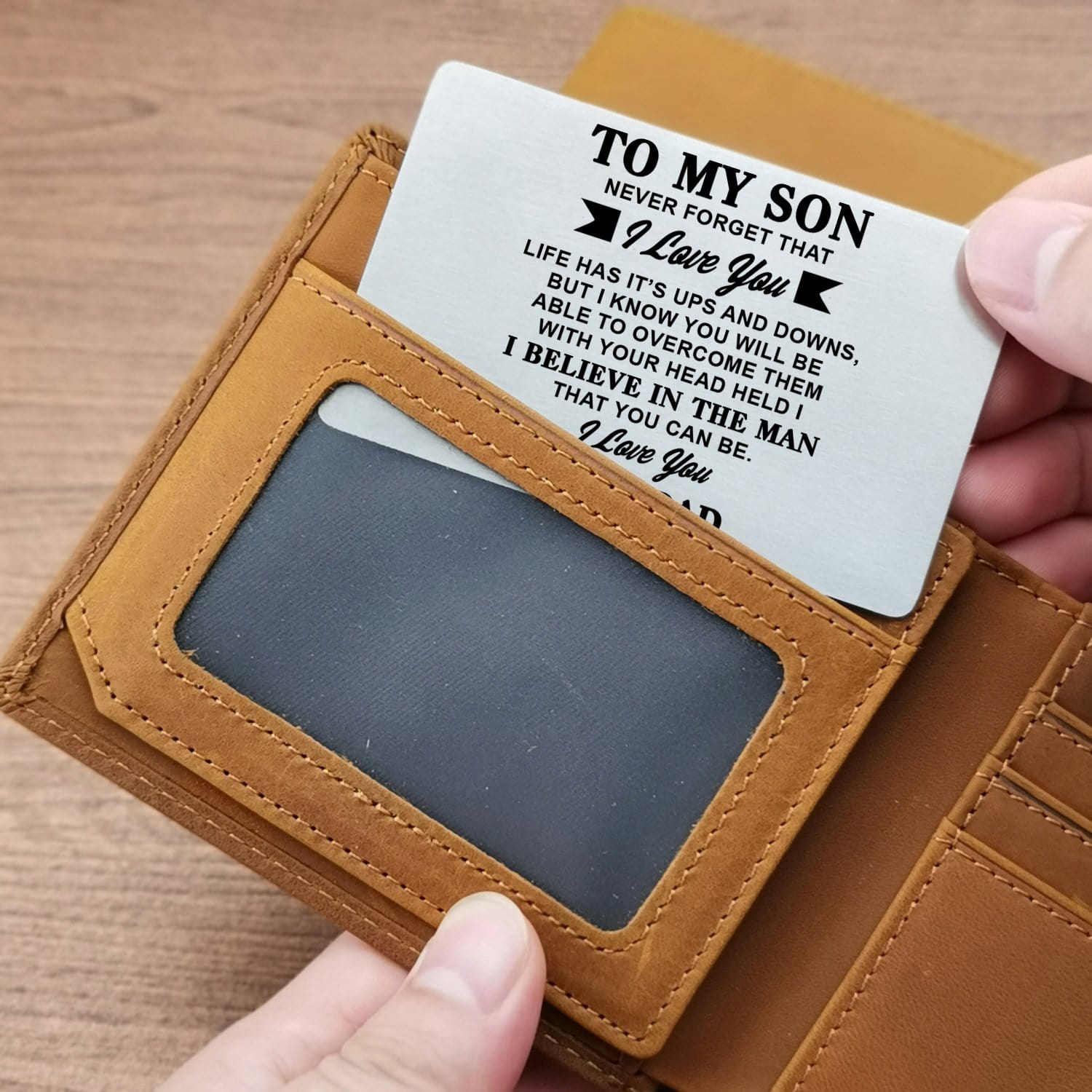 Wallets Dad To Son - I Believe In The Man Bifold Leather Wallet Gift Card GiveMe-Gifts