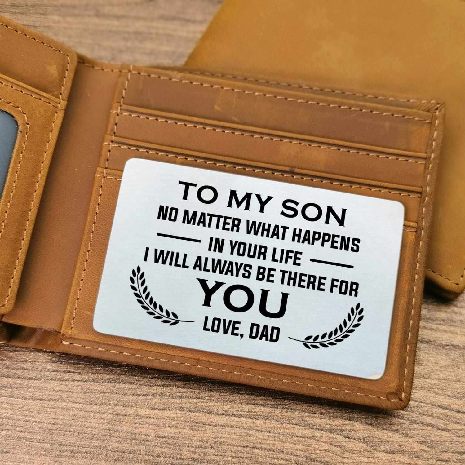 Wallets Dad To Son - I Will Always Be There For You Bifold Leather Wallet Gift Card GiveMe-Gifts