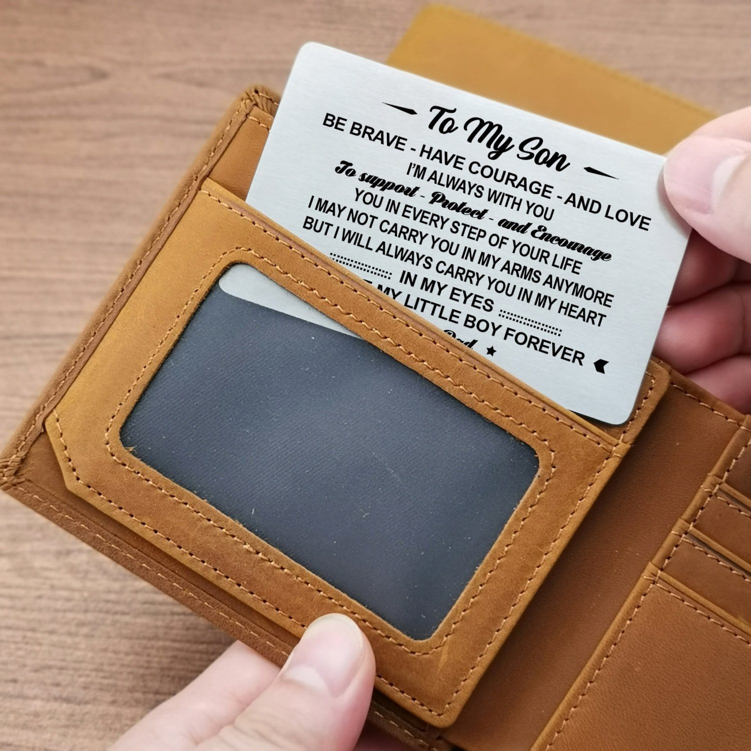 Wallets Dad To Son - You Are My Little Boy Forever Bifold Leather Wallet Gift Card GiveMe-Gifts