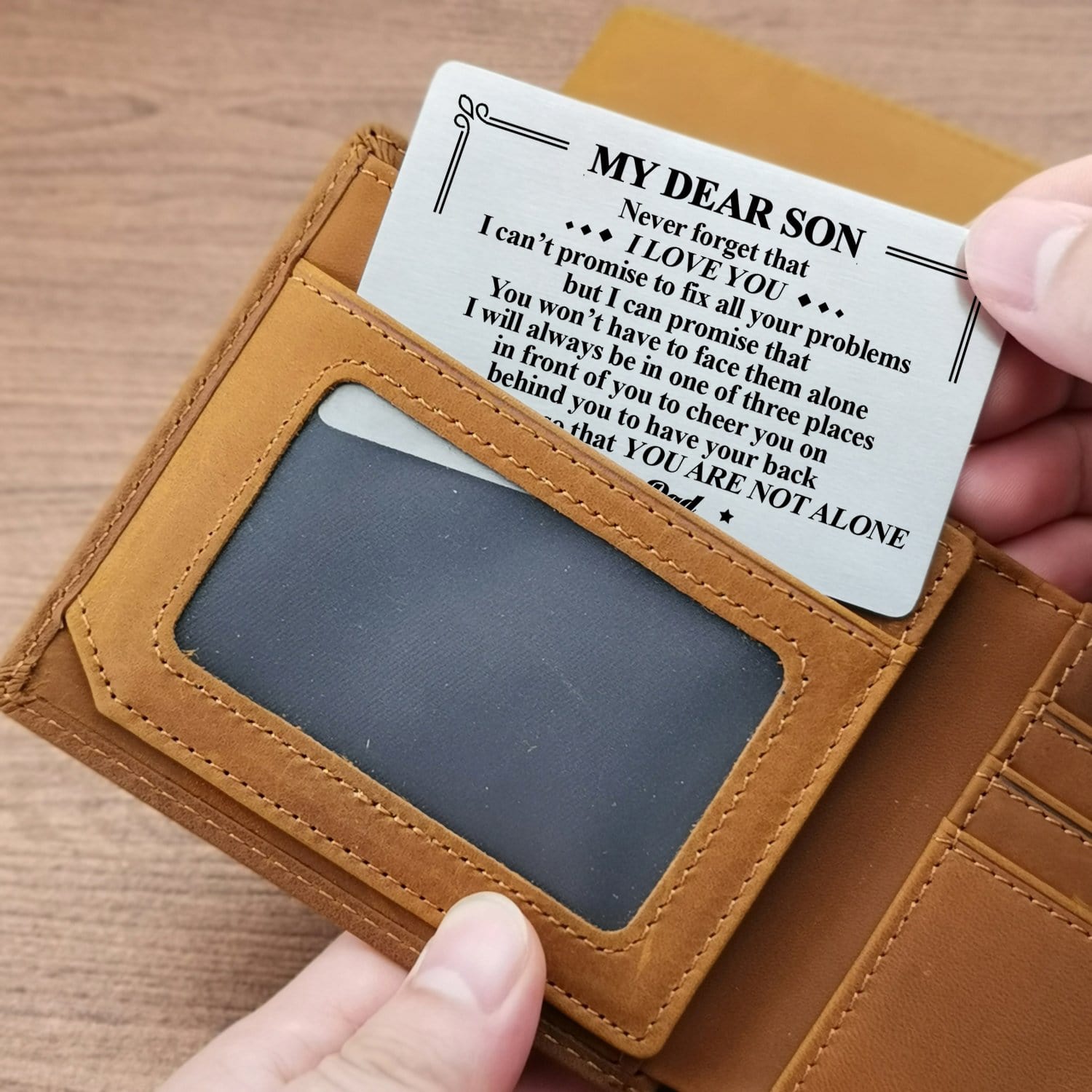 Wallets Dad To Son - You Are Not Alone Bifold Leather Wallet Gift Card GiveMe-Gifts