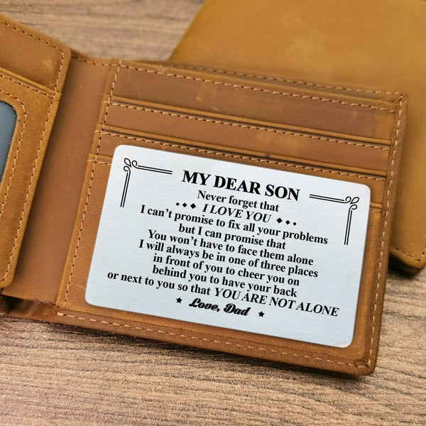 Wallets Dad To Son - You Are Not Alone Bifold Leather Wallet Gift Card GiveMe-Gifts