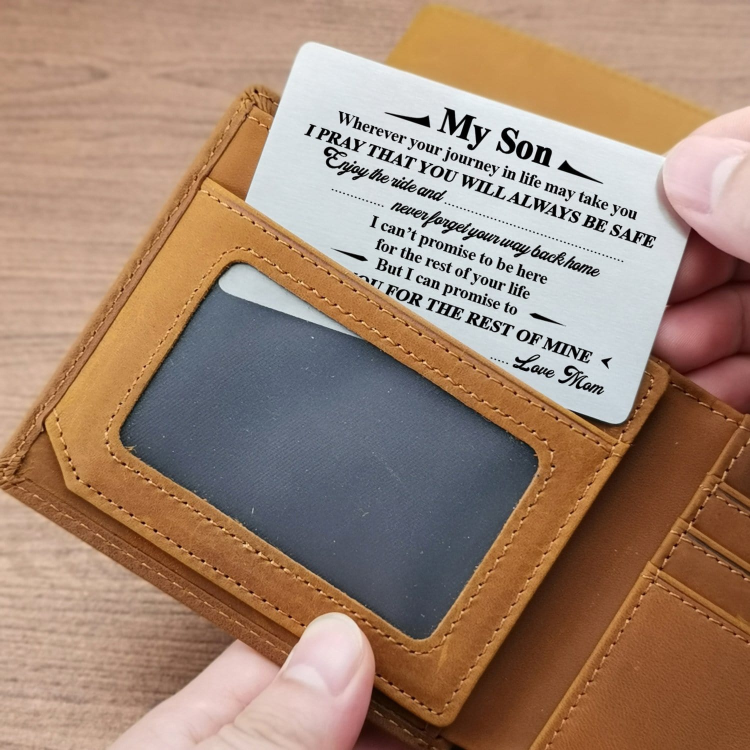 Wallets Mom To Son - Love You For The Rest Of Mine Bifold Leather Wallet Gift Card GiveMe-Gifts