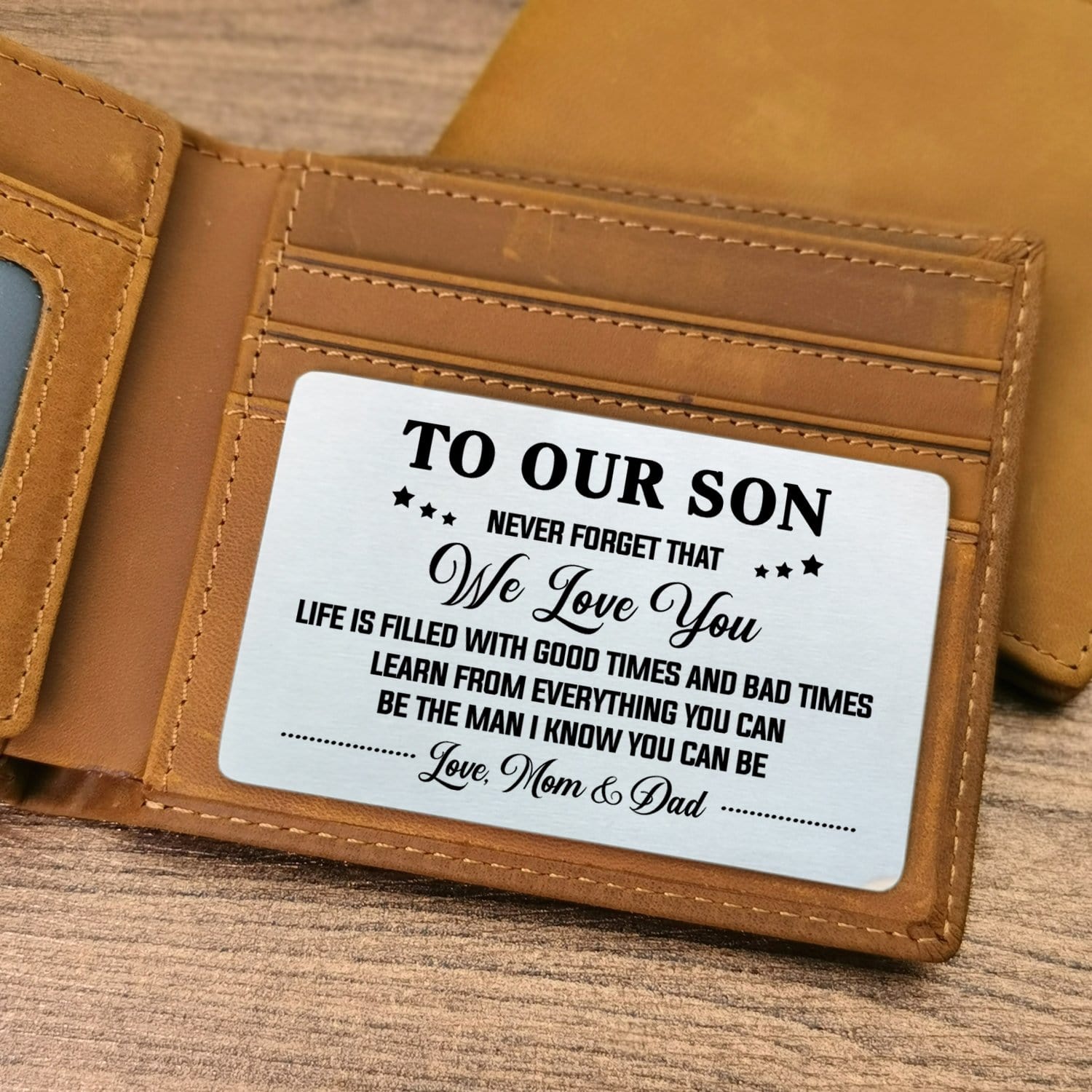 Wallets To Our Son - Be The Man You Can Be Bifold Leather Wallet Gift Card GiveMe-Gifts