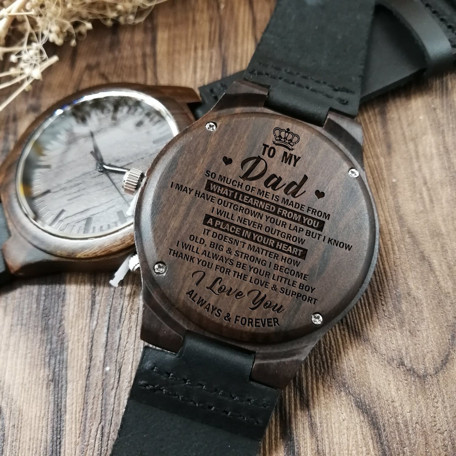 Watches Son To Dad - I Will Always Be Your Little Boy Engraved Wood Watch GiveMe-Gifts