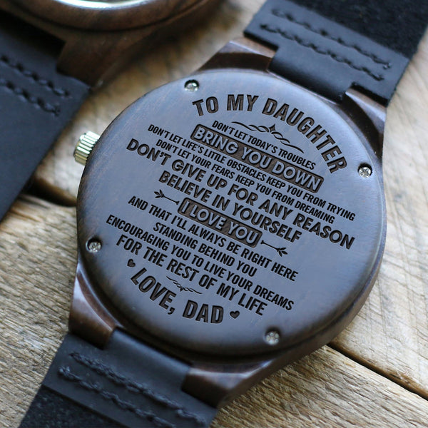 Watches Dad To Daughter - Do Not Give Up Engraved Wood Watch GiveMe-Gifts