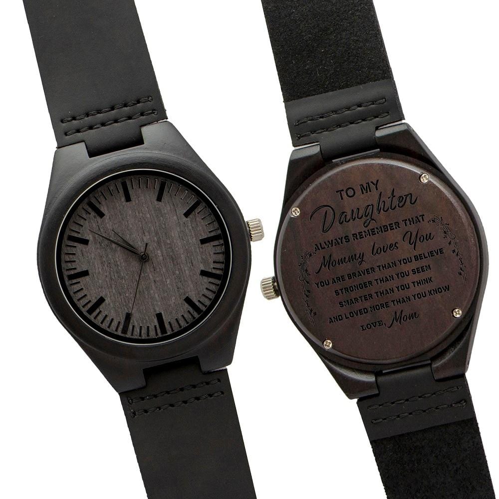 Watches Mom To Daughter - I Love You More Engraved Wood Watch GiveMe-Gifts