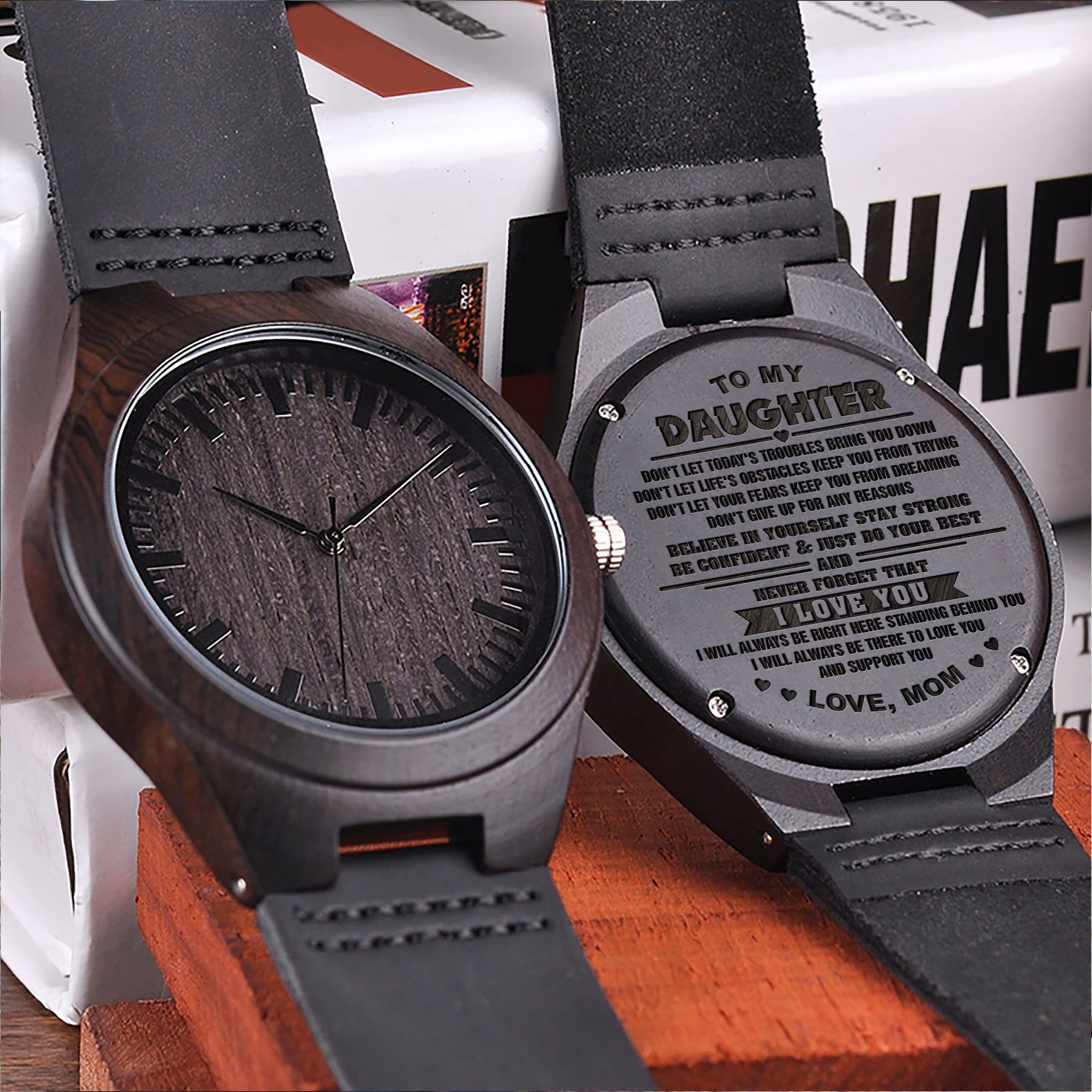 Watches Mom To Daughter - Just Do Your Best Engraved Wood Watch GiveMe-Gifts