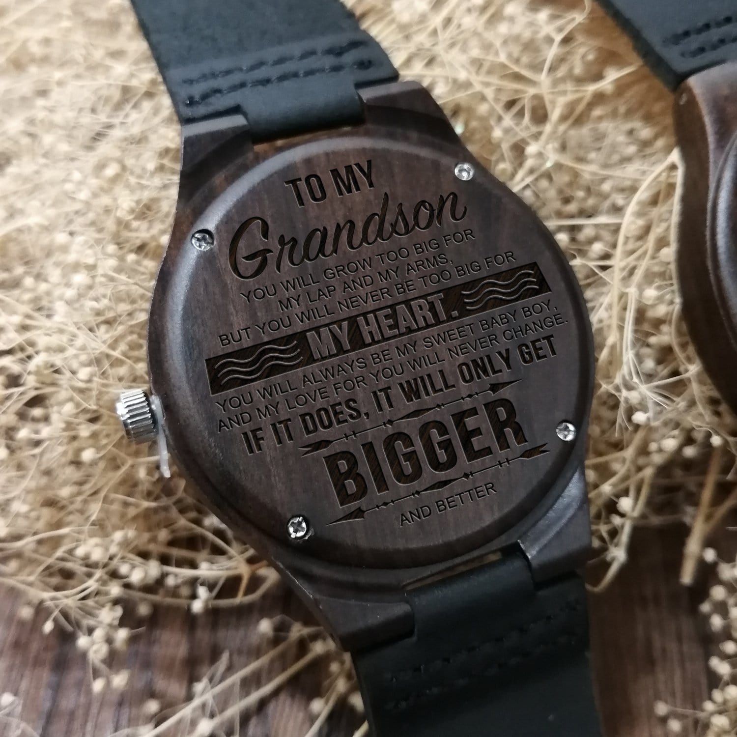 Watches To My Grandson - My Heart Engraved Wood Watch GiveMe-Gifts