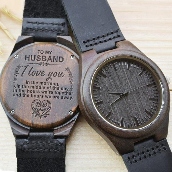 Watches For Husband To My Husband - And Love Wife Engraved Wood Watch GiveMe-Gifts