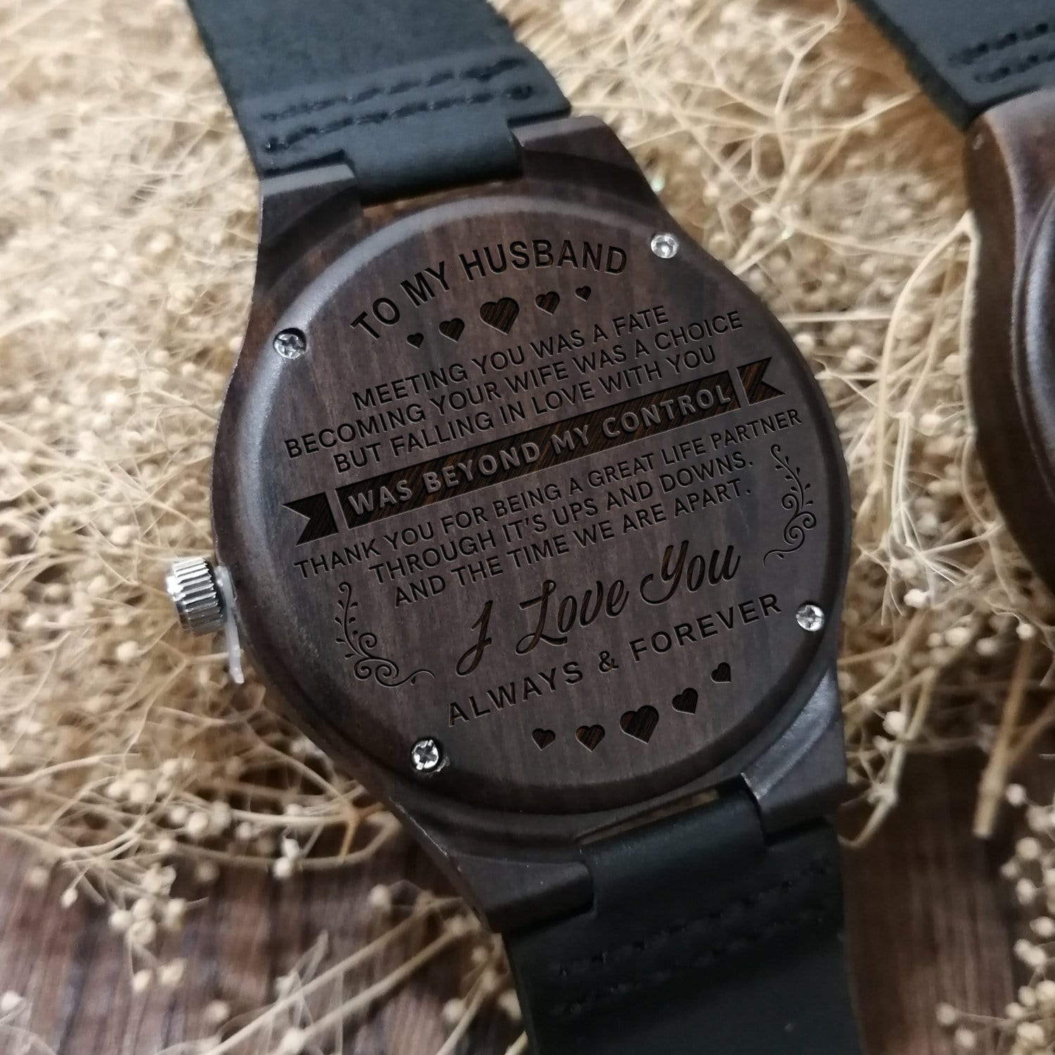 Watches To My Husband - Falling In Love With You Engraved Wood Watch GiveMe-Gifts
