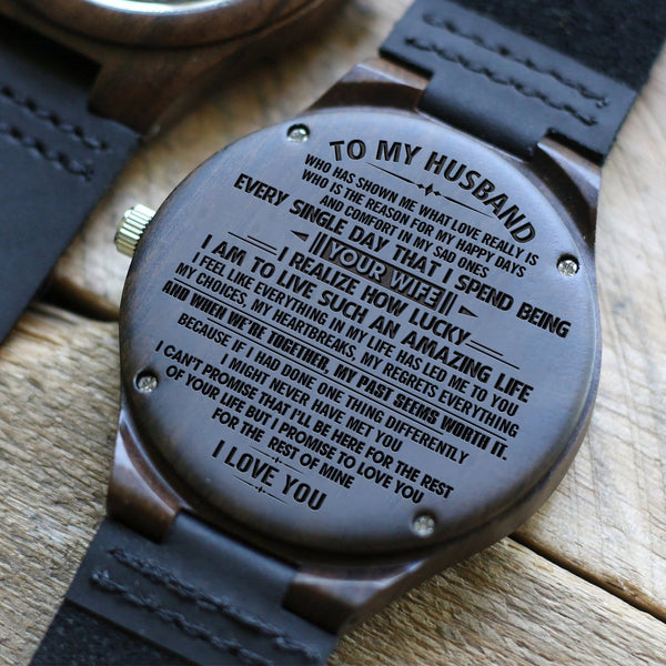 Watches To My Husband - I Love You Every Single Day Engraved Wood Watch GiveMe-Gifts