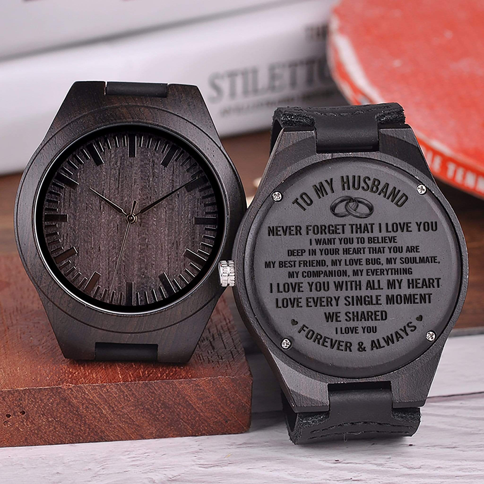 Watches To My Husband - I Love You Forever Engraved Wood Watch GiveMe-Gifts