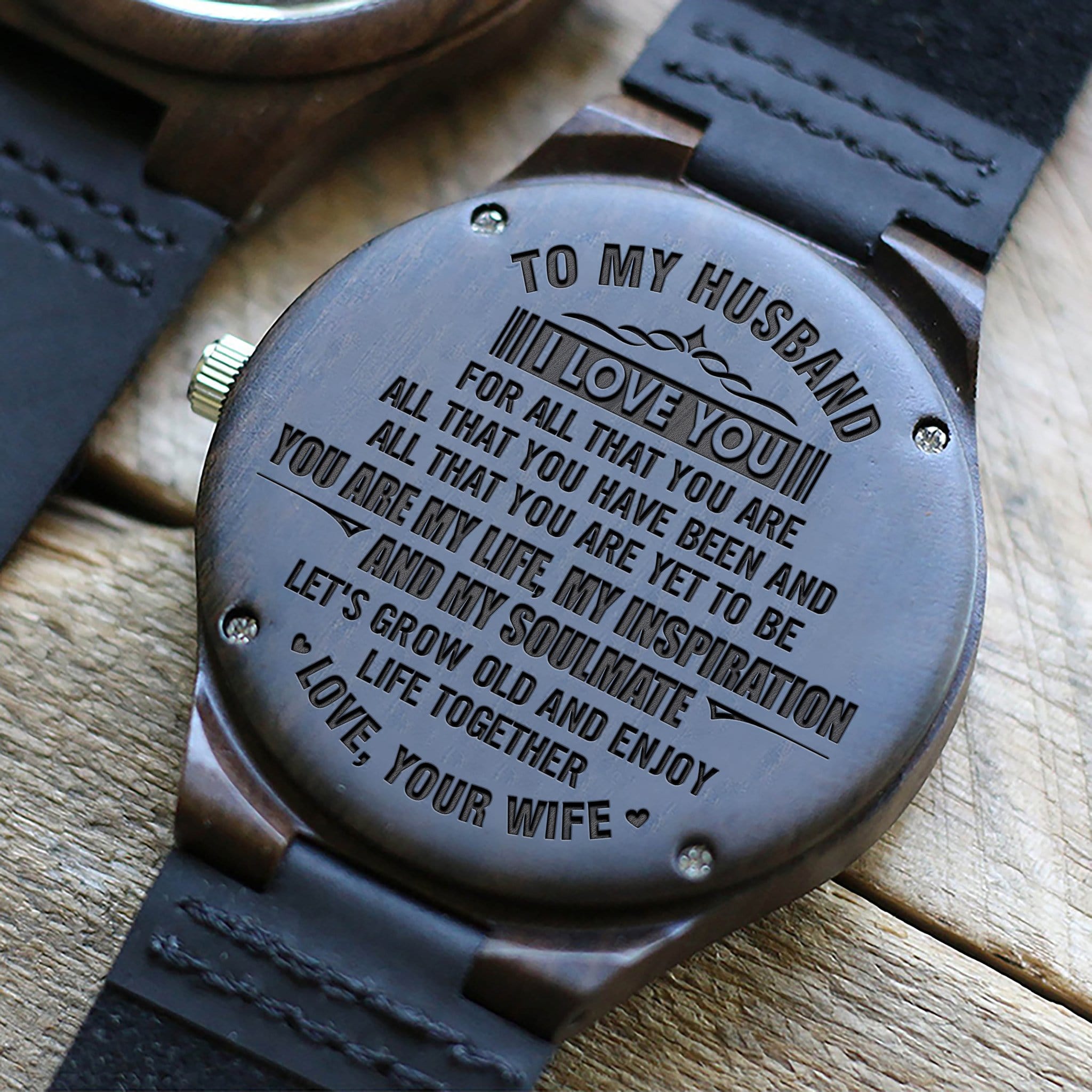 Watches To My Husband - You Are My Life Engraved Wood Watch GiveMe-Gifts