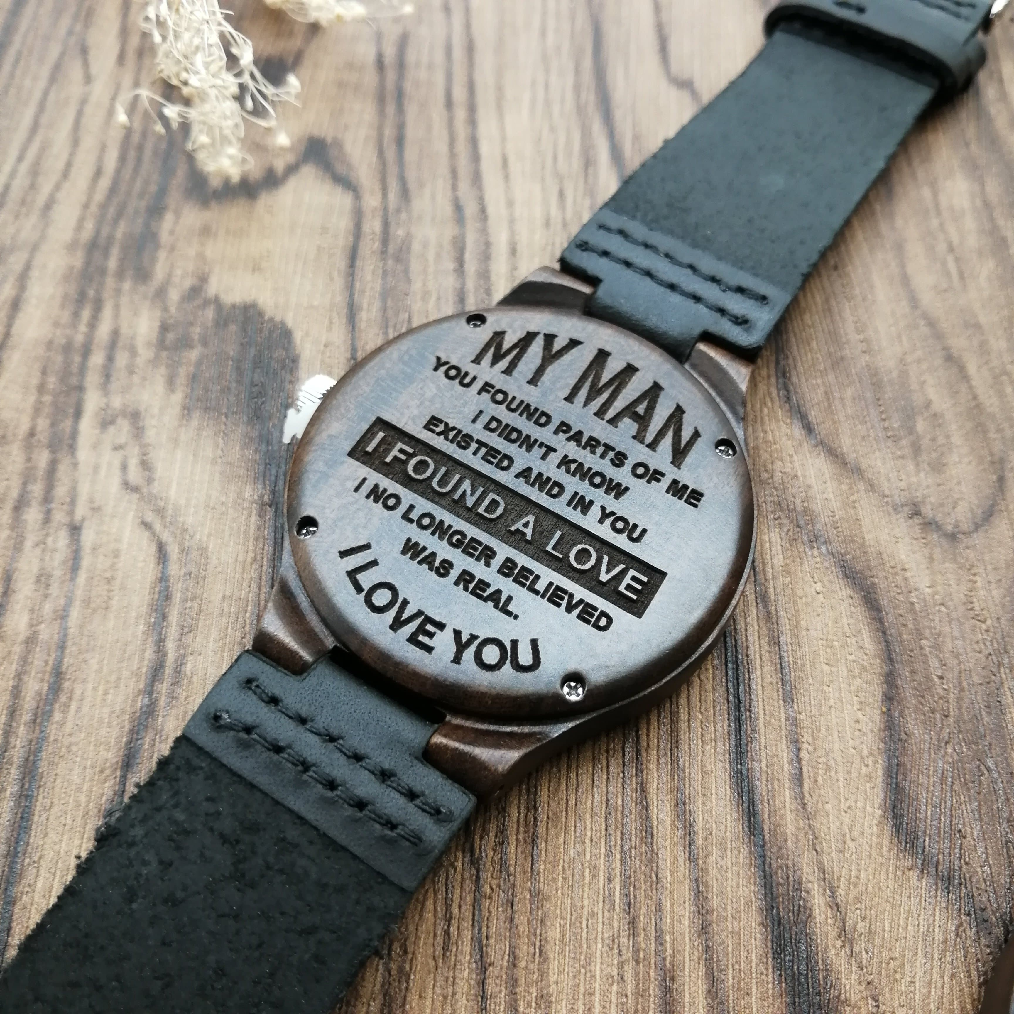 Watches For Husband To My Man - I Found A Love Engraved Wood Watch GiveMe-Gifts