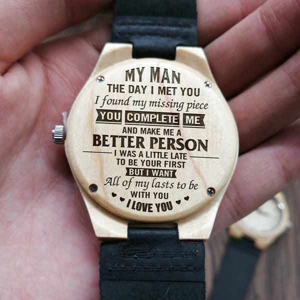 Watches To My Man - You Make Me Better Engraved Wood Watch GiveMe-Gifts