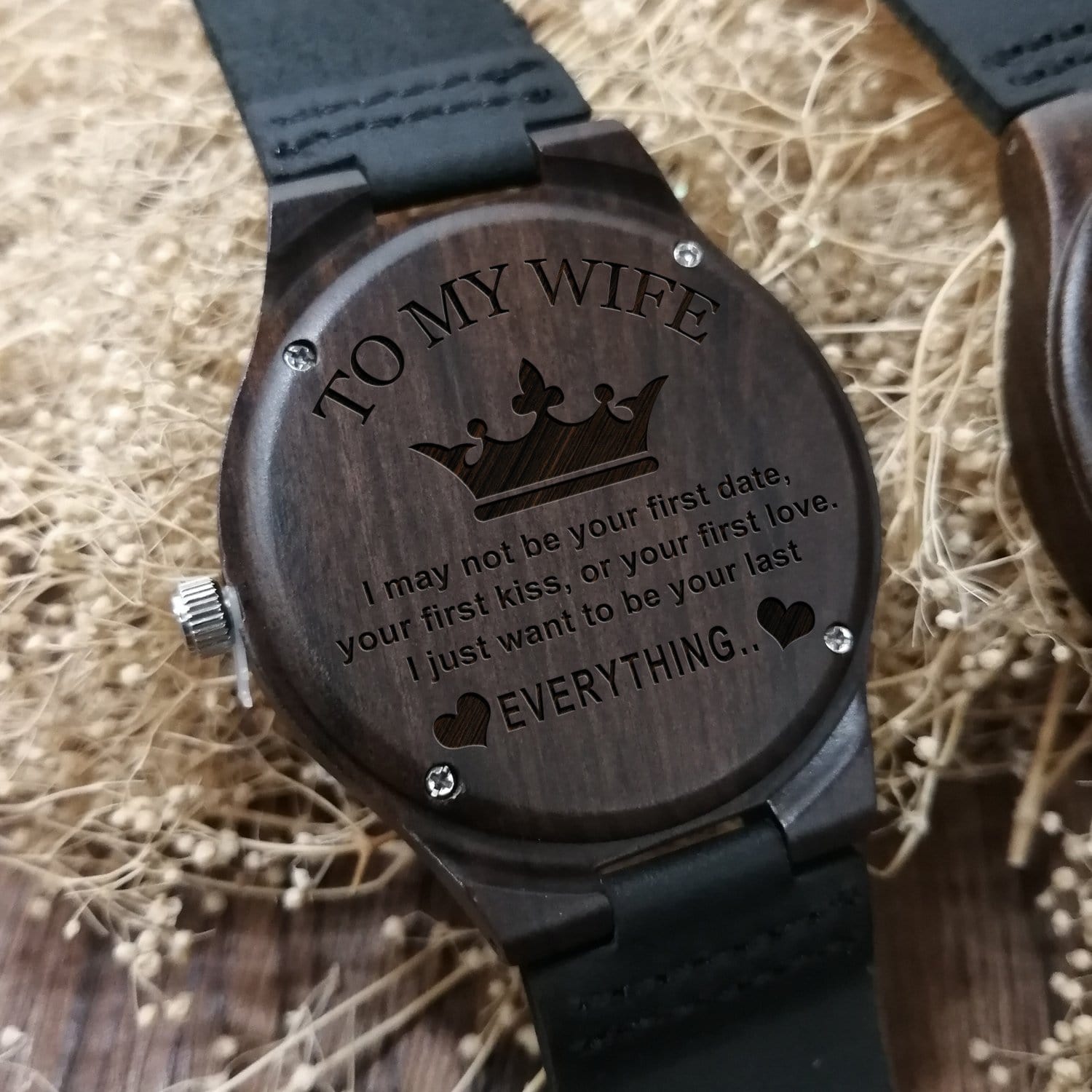 Watches To My Wife - My Last Everything Engraved Wood Watch GiveMe-Gifts