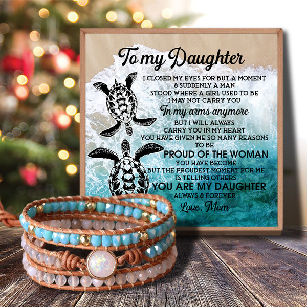 Mom To Daughter - You Are My Daughter Crystal Beaded Bracelet
