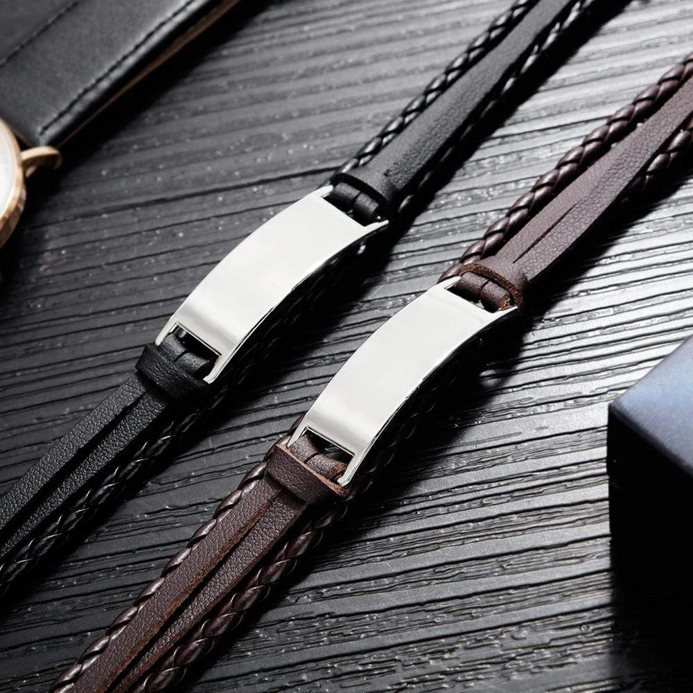 Bracelets Dad To Son - Never Forget That I Love You Leather Bracelet GiveMe-Gifts