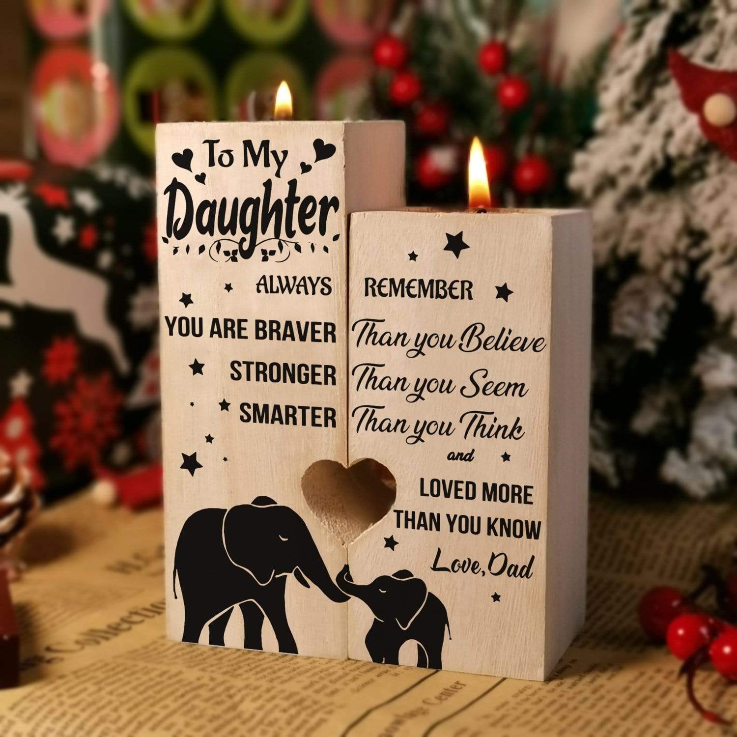 Candle Holders Dad To Daughter - You Are Loved More Than You Know Wooden Candle Holders GiveMe-Gifts