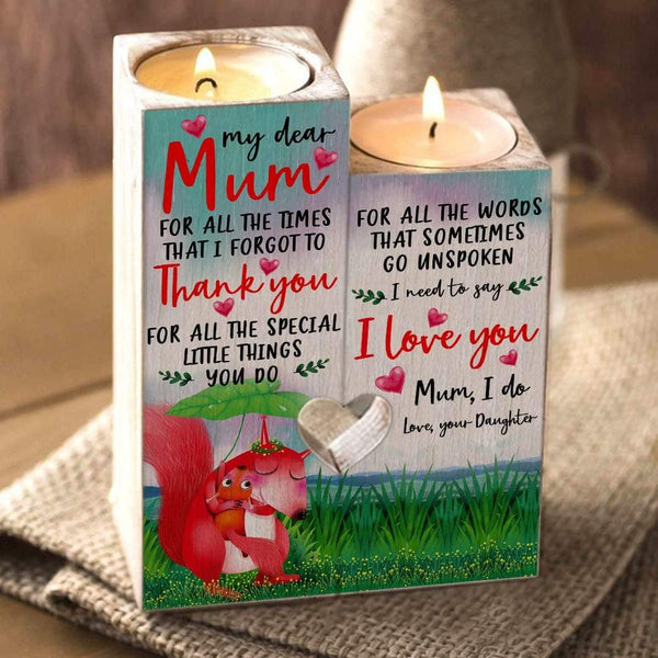 Candle Holders Daughter To Mum - Thank You For All Wooden Candle Holders GiveMe-Gifts