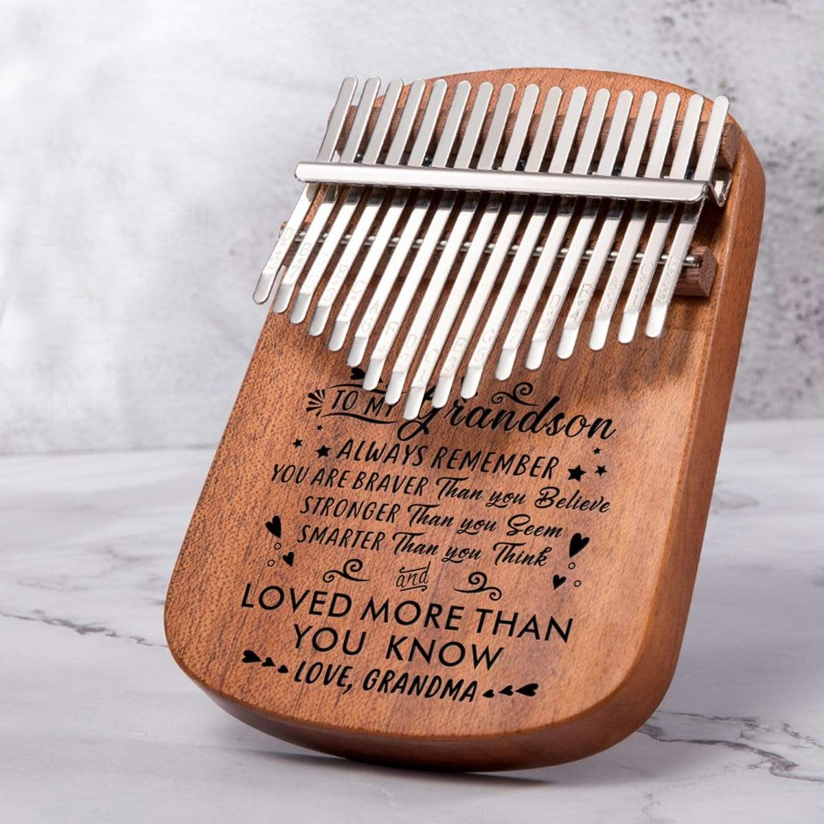 Kalimba Grandma To Grandson - You Are Loved More 17 Keys Thump Piano GiveMe-Gifts