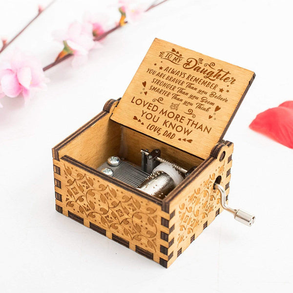 Music Box Dad To My Daughter You Are Loved More Than You Know Engraved Wooden Music Box GiveMe-Gifts