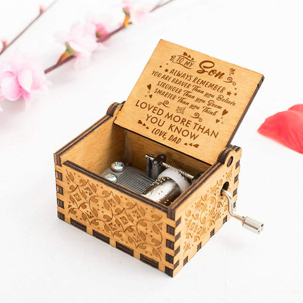 Music Box Dad To My Son You Are Loved More Than You Know Engraved Wooden Music Box GiveMe-Gifts