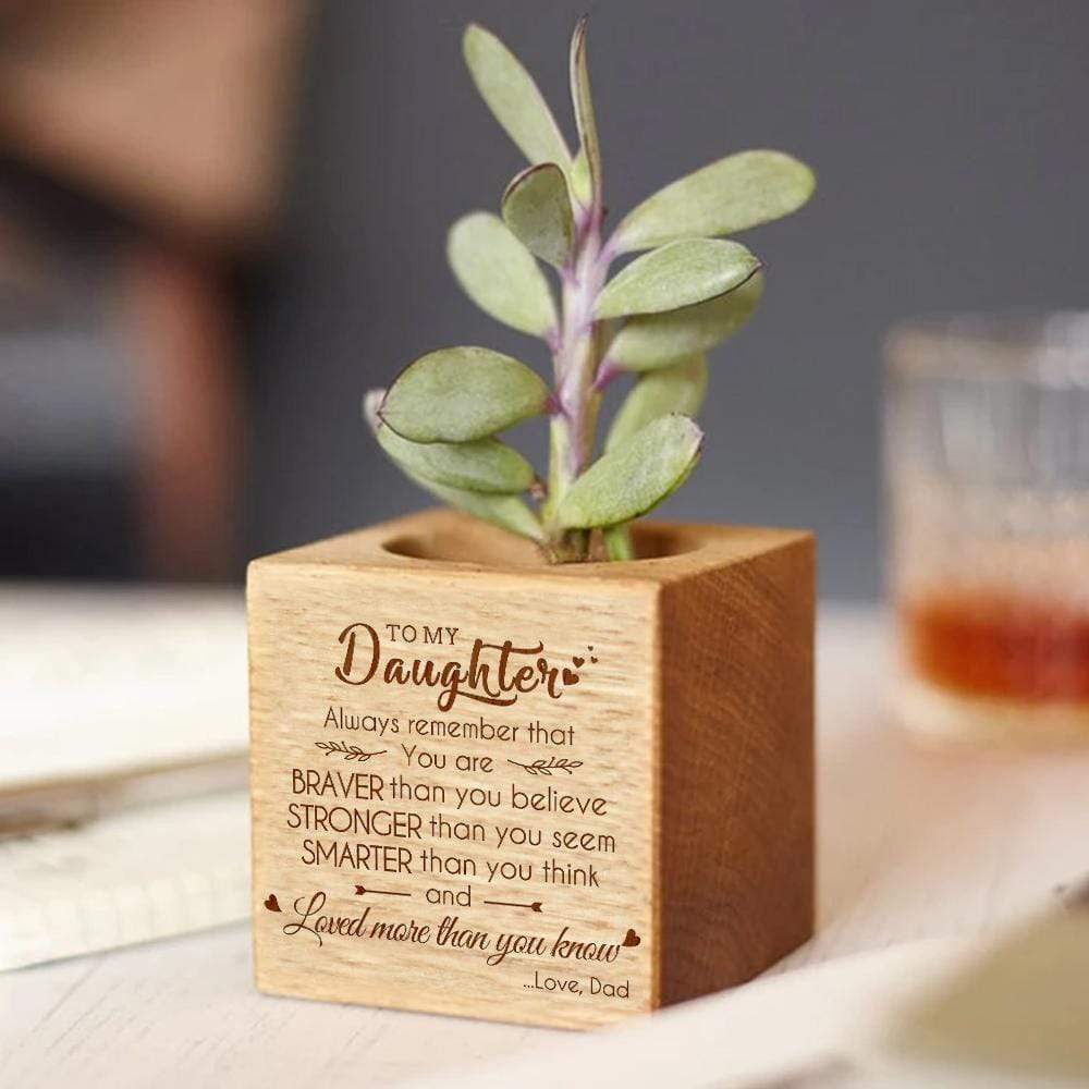 Plant Pot Dad To My Daughter You Are Loved More Than You Know Engraved Plant Pot GiveMe-Gifts