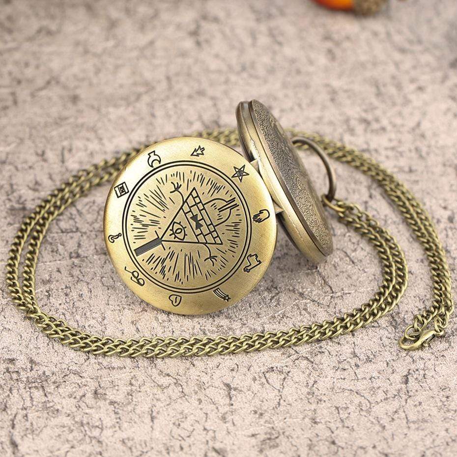 Pocket Watches Eye of Providence Triangle Weird Town Bronze Antique Pocket Watch GiveMe-Gifts
