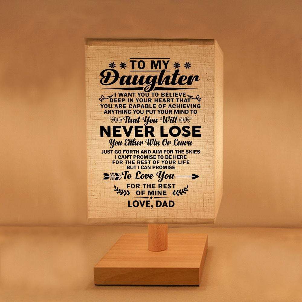 Table Lamp Dad To Daughter - You Will Never Lose LED Wood Table Lamp GiveMe-Gifts